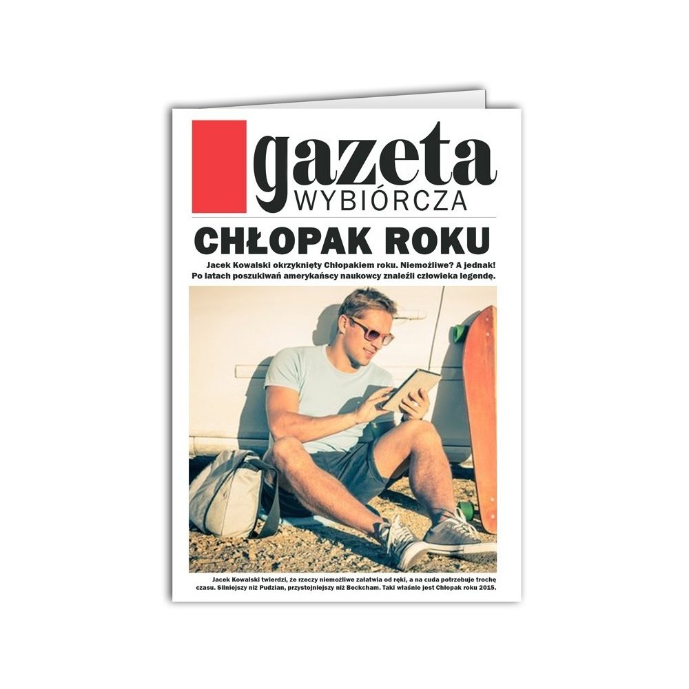 Kartka Najlepszy Chłopak Gazeta